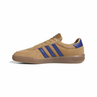 adidas Skateboarding Glenburn Shoes in Beige/Cardboard/Muted Purple — classic skate shoe with leather and synthetic upper, Three Stripes branding, and rubber outsole