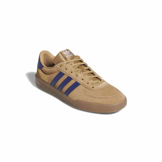 adidas Skateboarding Glenburn Shoes in Beige/Cardboard/Muted Purple — classic skate shoe with leather and synthetic upper, Three Stripes branding, and rubber outsole