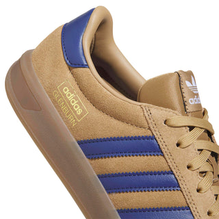 adidas Skateboarding Glenburn Shoes in Beige/Cardboard/Muted Purple — classic skate shoe with leather and synthetic upper, Three Stripes branding, and rubber outsole