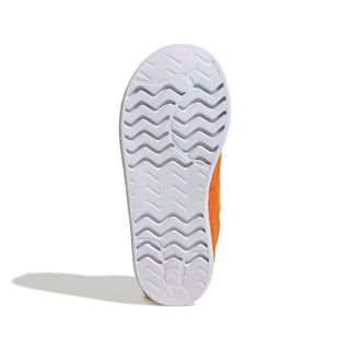 adidas Originals Pokémon Superstar Quickon "Charmander" Kid's Shoes in Orange/Orange/Footwear White — plush Charmander design with cosy fur material, Charmander eyes and nose on upper, fluffy tail on backside, elastic closure, rubber outsole