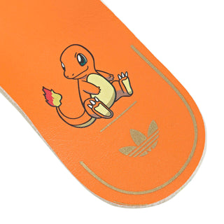 adidas Originals Pokémon Superstar Quickon "Charmander" Kid's Shoes in Orange/Orange/Footwear White — plush Charmander design with cosy fur material, Charmander eyes and nose on upper, fluffy tail on backside, elastic closure, rubber outsole