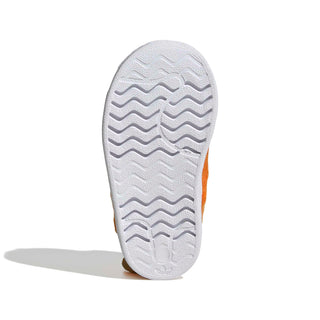 adidas Originals Pokémon Superstar Quickon "Charmander" Kid's Shoes in Orange/Orange/Footwear White — plush Charmander design with cosy fur material, Charmander eyes and nose on upper, fluffy tail on backside, elastic closure, rubber outsole for infants