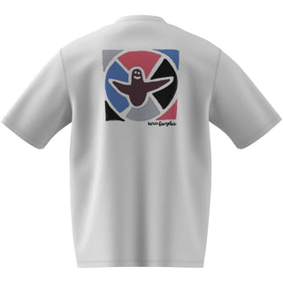 adidas Skateboarding Mark Gonzales Modernist Tee in White with graphic artwork and loose-fitting cotton construction.
