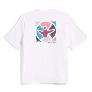 adidas Skateboarding Mark Gonzales Modernist Tee in White with graphic artwork and loose-fitting cotton construction.