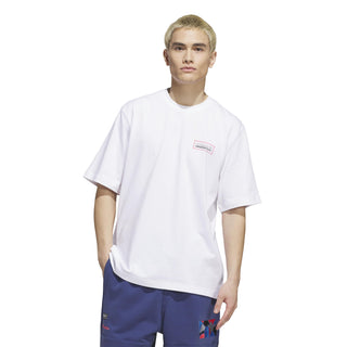 adidas Skateboarding Mark Gonzales Modernist Tee in White with graphic artwork and loose-fitting cotton construction.