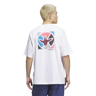 adidas Skateboarding Mark Gonzales Modernist Tee in White with graphic artwork and loose-fitting cotton construction.