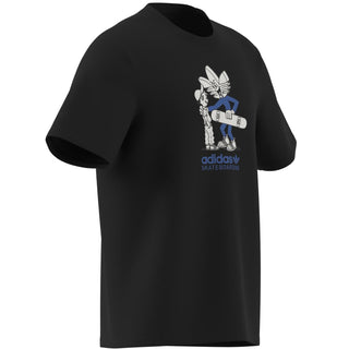 adidas Skateboarding Push Tee in Black with multicolor front graphic and classic short sleeve cotton construction.