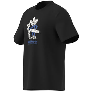 adidas Skateboarding Push Tee in Black with multicolor front graphic and classic short sleeve cotton construction.
