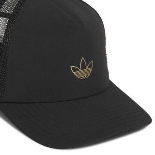 adidas Skateboarding x Tyshawn Trucker Cap in Black — classic trucker silhouette, plain weave construction, understated Tyshawn Jones branding, skate and street style