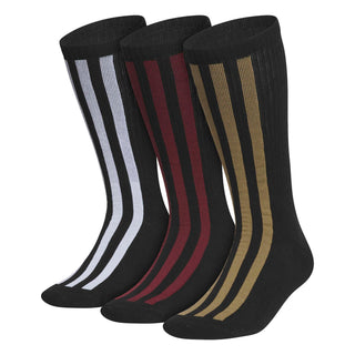 adidas Skateboarding Frontside Socks 3-Pack in Black/White/Shadow Red — snug fit, stretch comfort, recycled materials, 3 pairs per pack