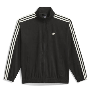adidas Skateboarding Vintage Superfire Track Top in Black and Cream White with relaxed fit and full-zip design.