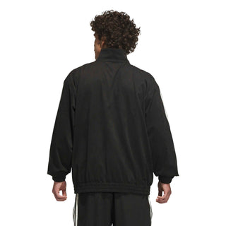 adidas Skateboarding Vintage Superfire Track Top in Black and Cream White with relaxed fit and full-zip design.