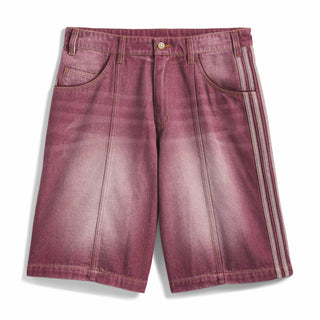 adidas Skateboarding x Tyshawn Washed Denim Shorts in Maroon — loose fit, durable denim, Tyshawn Jones signature style, skate and street ready