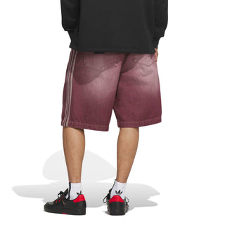 adidas Skateboarding x Tyshawn Washed Denim Shorts in Maroon — loose fit, durable denim, Tyshawn Jones signature style, skate and street ready