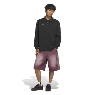 adidas Skateboarding x Tyshawn Washed Denim Shorts in Maroon — loose fit, durable denim, Tyshawn Jones signature style, skate and street ready