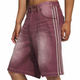 adidas Skateboarding x Tyshawn Washed Denim Shorts in Maroon — loose fit, durable denim, Tyshawn Jones signature style, skate and street ready