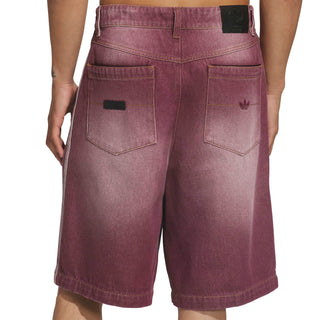 adidas Skateboarding x Tyshawn Washed Denim Shorts in Maroon — loose fit, durable denim, Tyshawn Jones signature style, skate and street ready