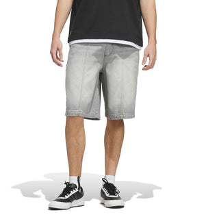 adidas Skateboarding x Tyshawn Washed Denim Shorts in Grey — loose fit, durable denim, Tyshawn Jones signature style, skate and street ready
