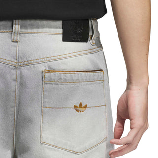 adidas Skateboarding x Tyshawn Washed Denim Shorts in Grey — loose fit, durable denim, Tyshawn Jones signature style, skate and street ready