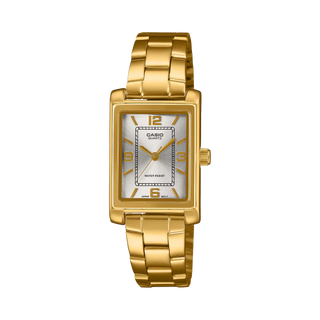 Casio Vintage LTP1234PGC-7A women's watch in gold - gold ion plated stainless steel watch with minimalist dial, water resistant, and 3-fold clasp