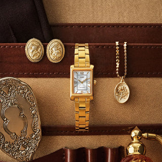 Casio Vintage LTP1234PGC-7A women's watch in gold - gold ion plated stainless steel watch with minimalist dial, water resistant, and 3-fold clasp
