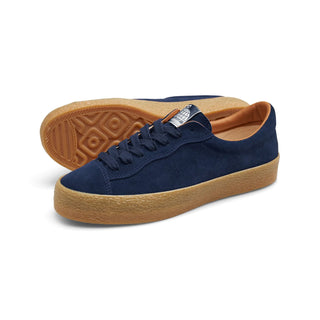 Last Resort AB VM002-Lo Fissful Navy/Gum skateboarding shoe with suede upper, "Cloudy Cush" insole, rubber sole, and cotton laces.