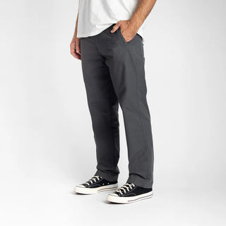 Roark Layover Pro Pants in Charcoal with stretch fit and ventilated back panel.