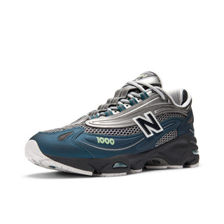 New Balance 1000 in Deep Ocean with Dark Silver Metallic accents and ABZORB cushioning.