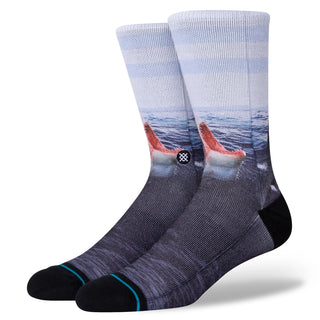 Image: Stance's Landlord Crew Socks in Blue, featuring classic sock height and plush cushioning for superior comfort.