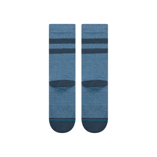 Dark navy Stance Joven Crew Socks with luxurious combed cotton, reinforced durability, medium cushioning, and breathable mesh vents.