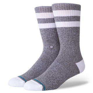 Grey Stance Joven Crew Socks with luxurious combed cotton, medium cushioning, reinforced durability, and breathable mesh vents.