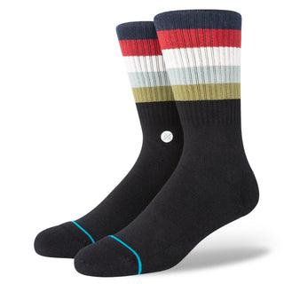 Stance Maliboo Crew Socks in black fade with minimal stripes and medium cushioning.