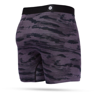 Charcoal Stance Ramp Camo Butter Blend Boxer Brief with medium support, breathable fabric, and plush feather seaming.