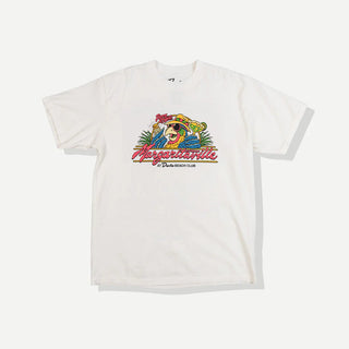 Duvin x Margaritaville Parrot Tee in Antique, relaxed fit slightly oversized premium heavyweight 100% cotton tee, pigment-dyed for a worn-in antique feel, coastal collaboration graphic t-shirt