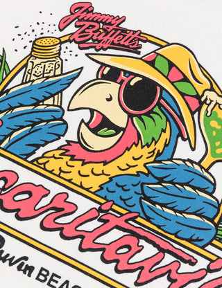 Duvin x Margaritaville Parrot Tee in Antique, relaxed fit slightly oversized premium heavyweight 100% cotton tee, pigment-dyed for a worn-in antique feel, coastal collaboration graphic t-shirt