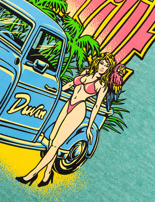 "Duvin x Margaritaville Cruiser Tee in Teal — relaxed fit beach lifestyle collab tee from Duvin Design Co. and Jimmy Buffett's Margaritaville"