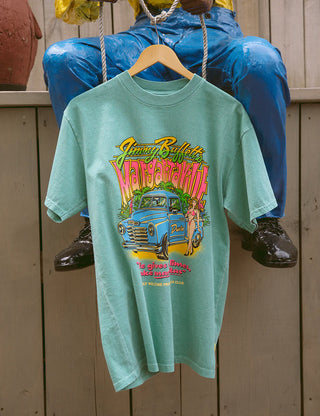 "Duvin x Margaritaville Cruiser Tee in Teal — relaxed fit beach lifestyle collab tee from Duvin Design Co. and Jimmy Buffett's Margaritaville"