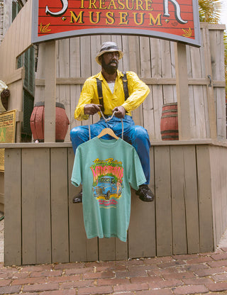 "Duvin x Margaritaville Cruiser Tee in Teal — relaxed fit beach lifestyle collab tee from Duvin Design Co. and Jimmy Buffett's Margaritaville"