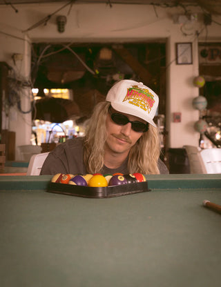 "Duvin x Margaritaville Beach Club Hat in Antique — vintage beach lifestyle collab hat from Duvin Design Co. and Jimmy Buffett's Margaritaville"