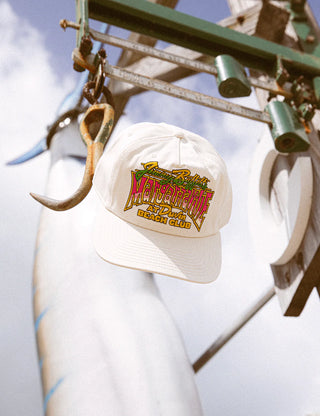 "Duvin x Margaritaville Beach Club Hat in Antique — vintage beach lifestyle collab hat from Duvin Design Co. and Jimmy Buffett's Margaritaville"
