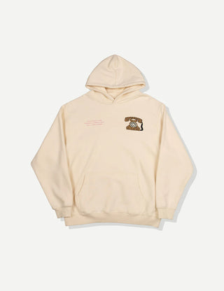 Duvin Fresh Air Hoodie in Antique with heavyweight fleece construction, relaxed-loose fit, ribbed collar and cuffs, and 85% Cotton/15% Polyester blend