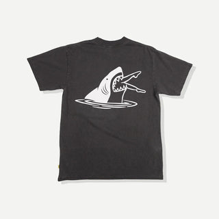 Duvin Design Co. Bite Tee in Black — mid-weight standard fit cotton tee with pigment vintage dye and garment wash for a sun-faded broken-in look