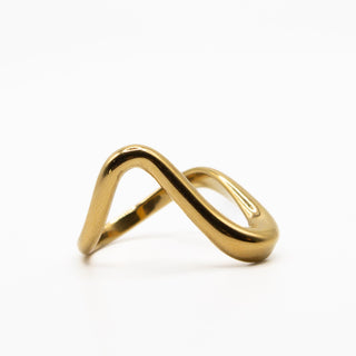 ALCO Jewelry Reflection Ring, 18K gold-plated, water-resistant, hypoallergenic.
