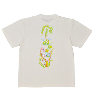 April Skateboards Mushroom Tee in white with full-front/back Ema Gaspar print.