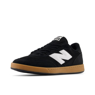 New Balance Numeric 440V2 skate shoes in black with gum soles, durable and stylish.