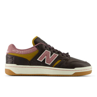 New Balance Numeric 480 FXT Shoe in Brown/Pink, skate and basketball fusion.