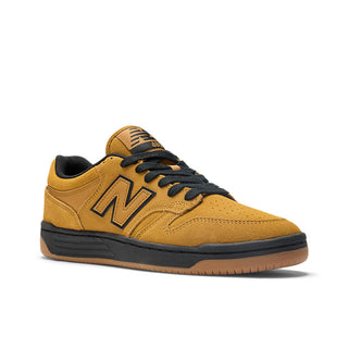 New Balance Numeric 480 skate shoes in Brown and Black with suede upper and gum outsole.