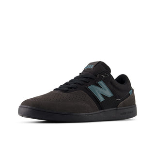 New Balance Numeric 508 Brandon Westgate skate shoe in dark grey and teal with suede toe, mesh collar, reflective details.