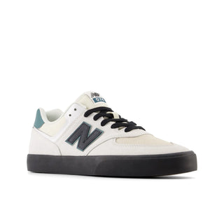 New Balance Numeric 574 Vulc Shoe in Sea Salt/Black, combining classic 574 design with vulcanized rubber for skateboarding.