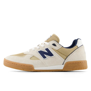 New Balance Numeric Tom Knox 600 Skate Shoe in Sea Salt/NB Navy, inspired by '90s football shoes, with FuelCell foam.